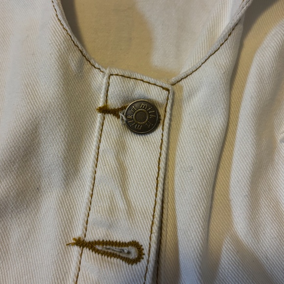 Milk It boho off white frayed cropped 100% cotton denim vest NWT - Picture 5 of 13
